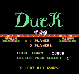 Duck Maze title screen for NES